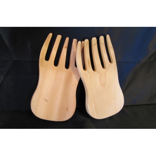 Grand Alaska 1 Pair Bear Claws Souvenir Wooden Pasta & Salad Server Maker Tongs for sale online 