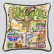 Wyoming  Embroidered Pillow