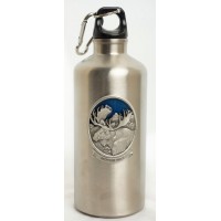Water Bottle Moose Pewter With Carabiner